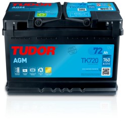 Batterie Start-Stop Tudor TK720 12V 72Ah 760A AGM para Fiat PC 75 PC 2017